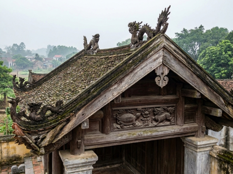 Hình tượng Tứ Linh Long Lân Quy Phụng trên đình làng Bắc Bộ Việt Nam