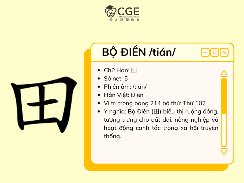 bộ điền trong tiếng trung 1