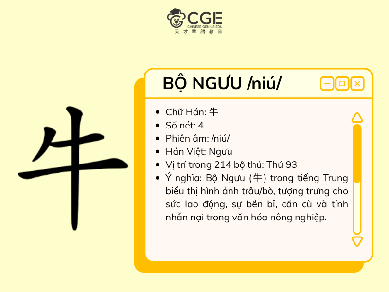 bộ ngưu trong tiếng Trung 2