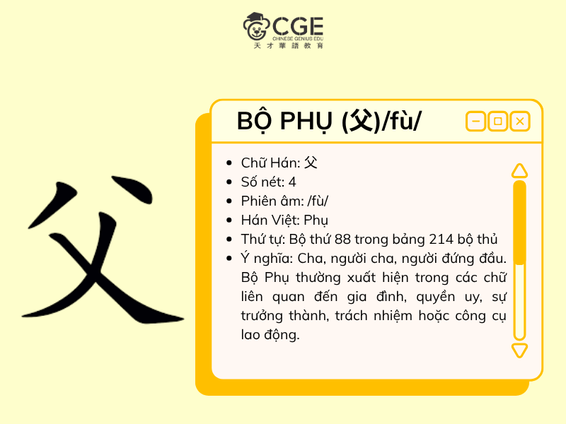 hai bộ phụ trong tiếng trung 2