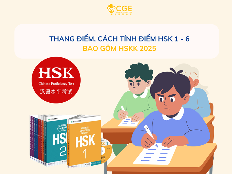 THANG ĐIỂM, CÁCH TÍNH ĐIỂM HSK 1 - 6, BAO GỒM HSKK