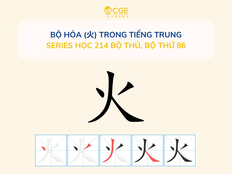 Bộ Hỏa (火) Trong Tiếng Trung - Series học 214 bộ thủ, Bộ thứ 86