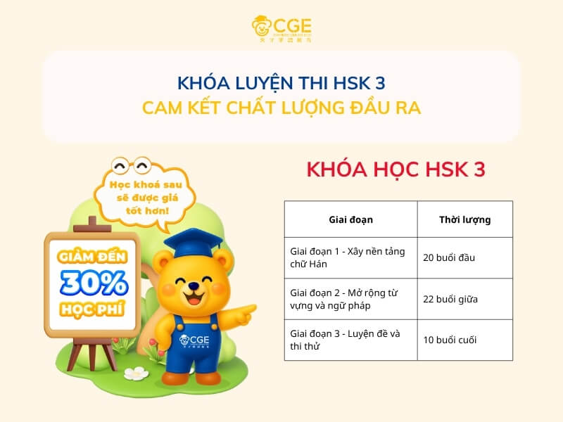 Khóa Luyện Thi HSK 3 Cam Kết Chất Lượng Đầu Ra